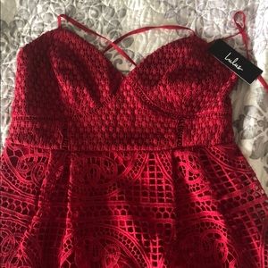 Lulus red crochet/lace dress